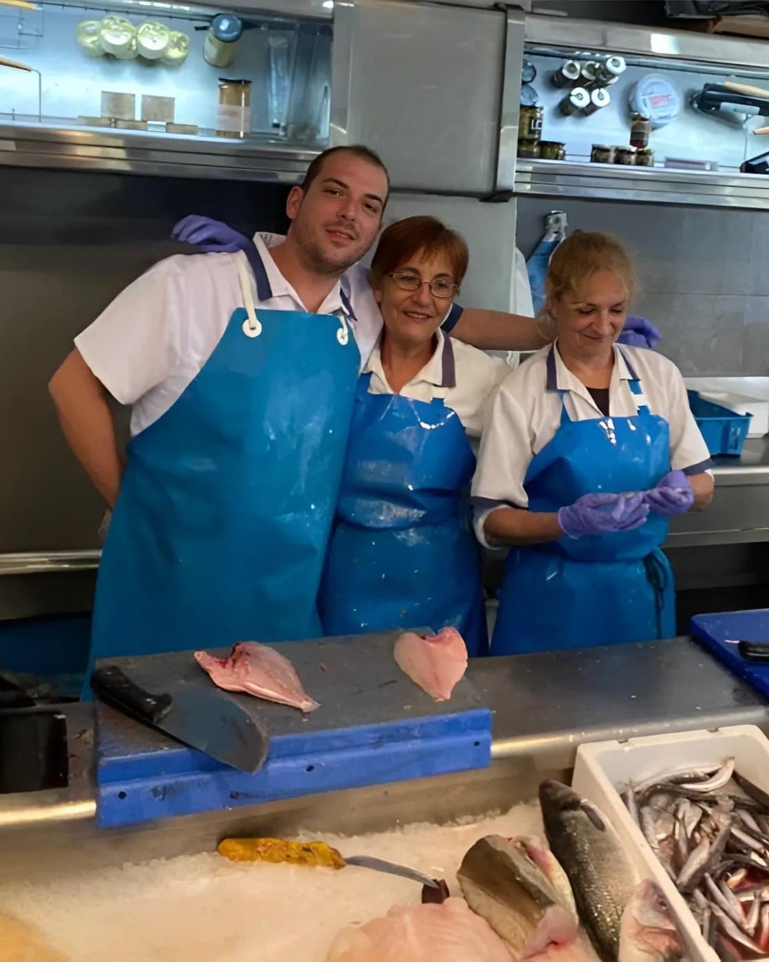 Trabajadores del Faro de la Bozada